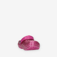 Crocs Classic Lined Glitter Clog Toddler Sandali glitterati fuxia con ecopelliccia