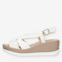 Clia Walk Trendy Sandali bianchi con zeppa