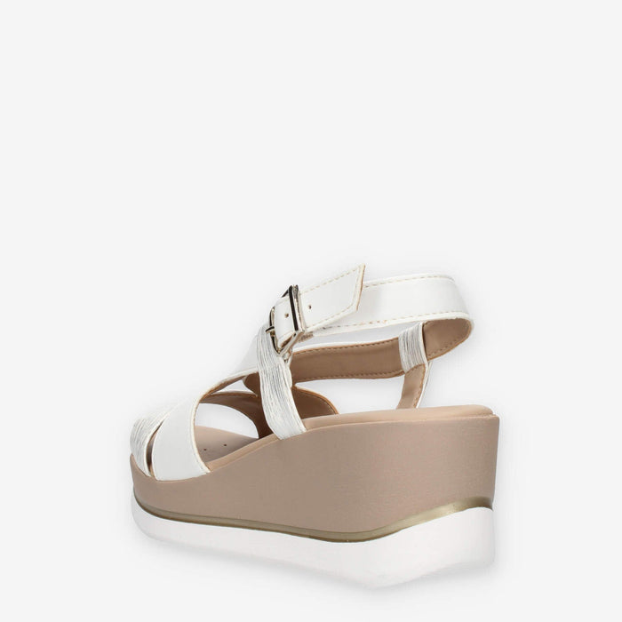 Clia Walk Trendy Sandali bianchi con zeppa