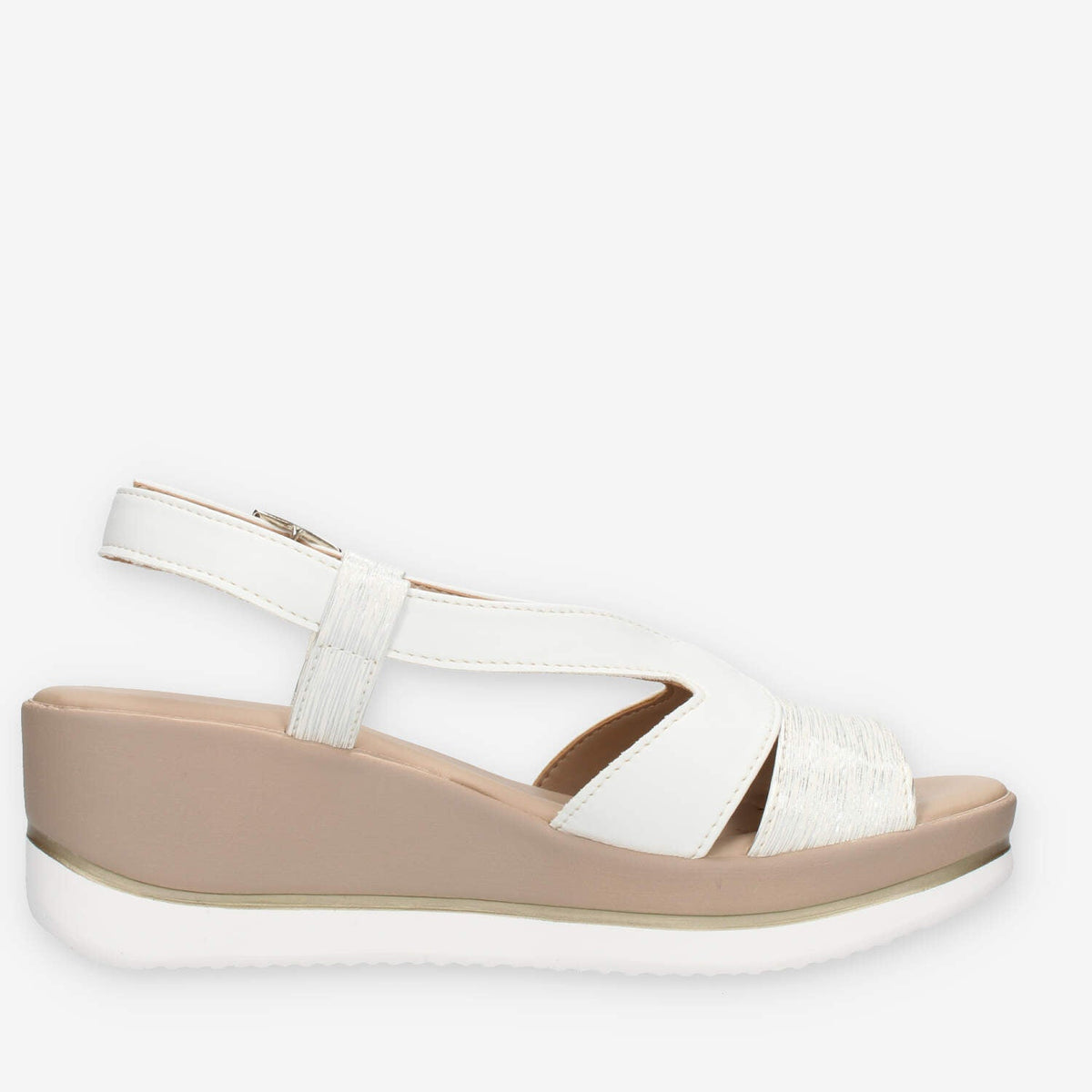 Clia Walk Trendy Sandali bianchi con zeppa