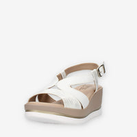Clia Walk Trendy Sandali bianchi con zeppa