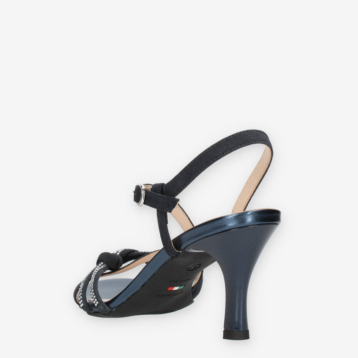 Nero Giardini Sandali blu da donna con tacco e strass