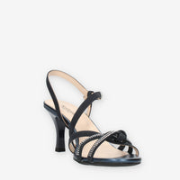 Nero Giardini Sandali blu da donna con tacco e strass