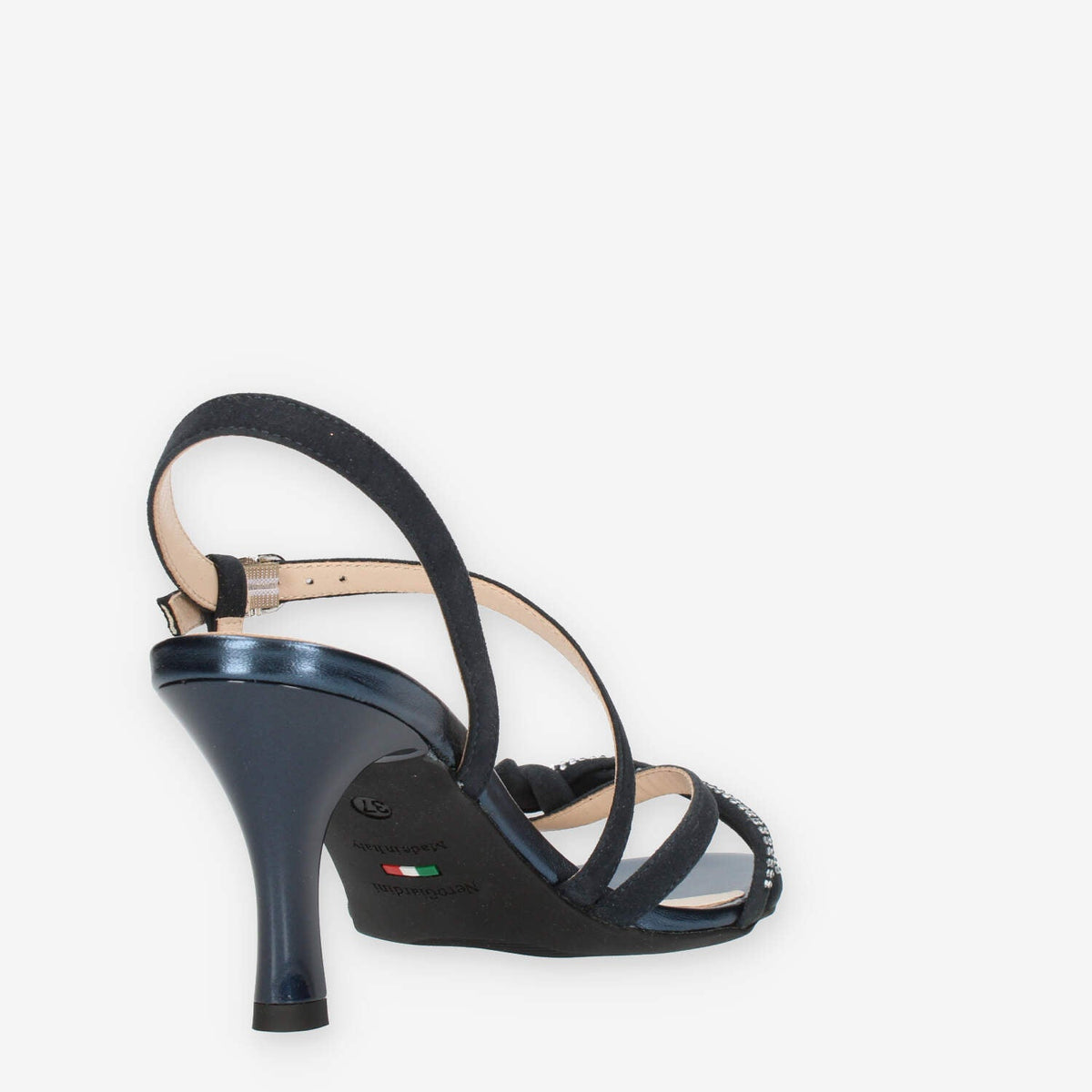 Nero Giardini Sandali blu da donna con tacco e strass