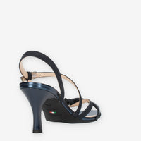 Nero Giardini Sandali blu da donna con tacco e strass