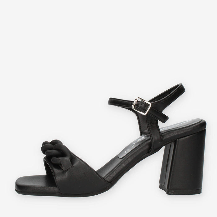 Comart Sandali neri da donna con tacco