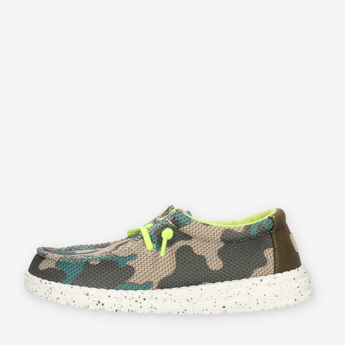 Hey Dude Wally Youth Sox Taupe Camo Slip On da bimbo mimetiche