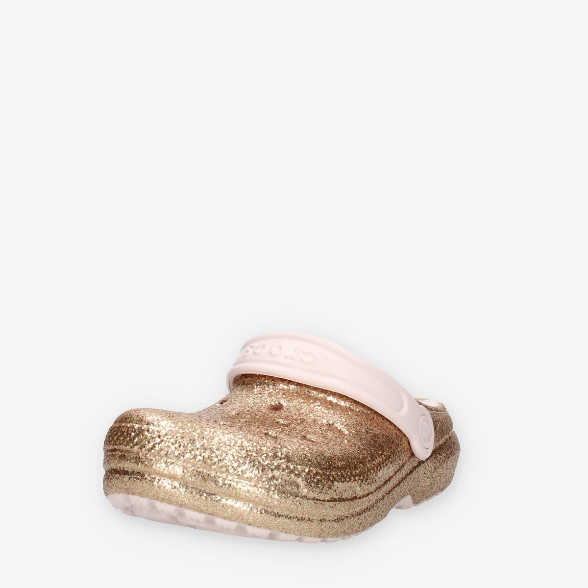 Crocs Classic Lined Glitter Clog Kid Sandali glitterati oro con ecopelliccia