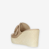 Nero Giardini Sandali scalzati beige da donna con zeppa