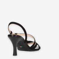 Nero Giardini Sandali neri da donna con tacco e strass