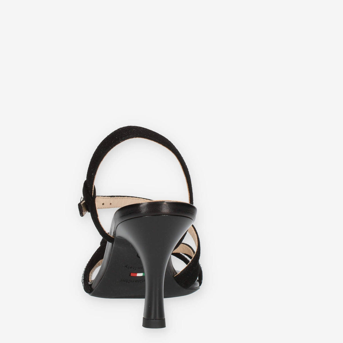 Nero Giardini Sandali neri da donna con tacco e strass