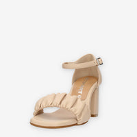 Comart Sandali beige con tacco da donna