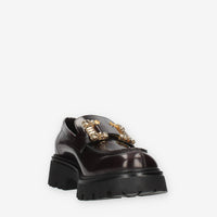 Vsl Mocassini bordeaux da donna con pietre