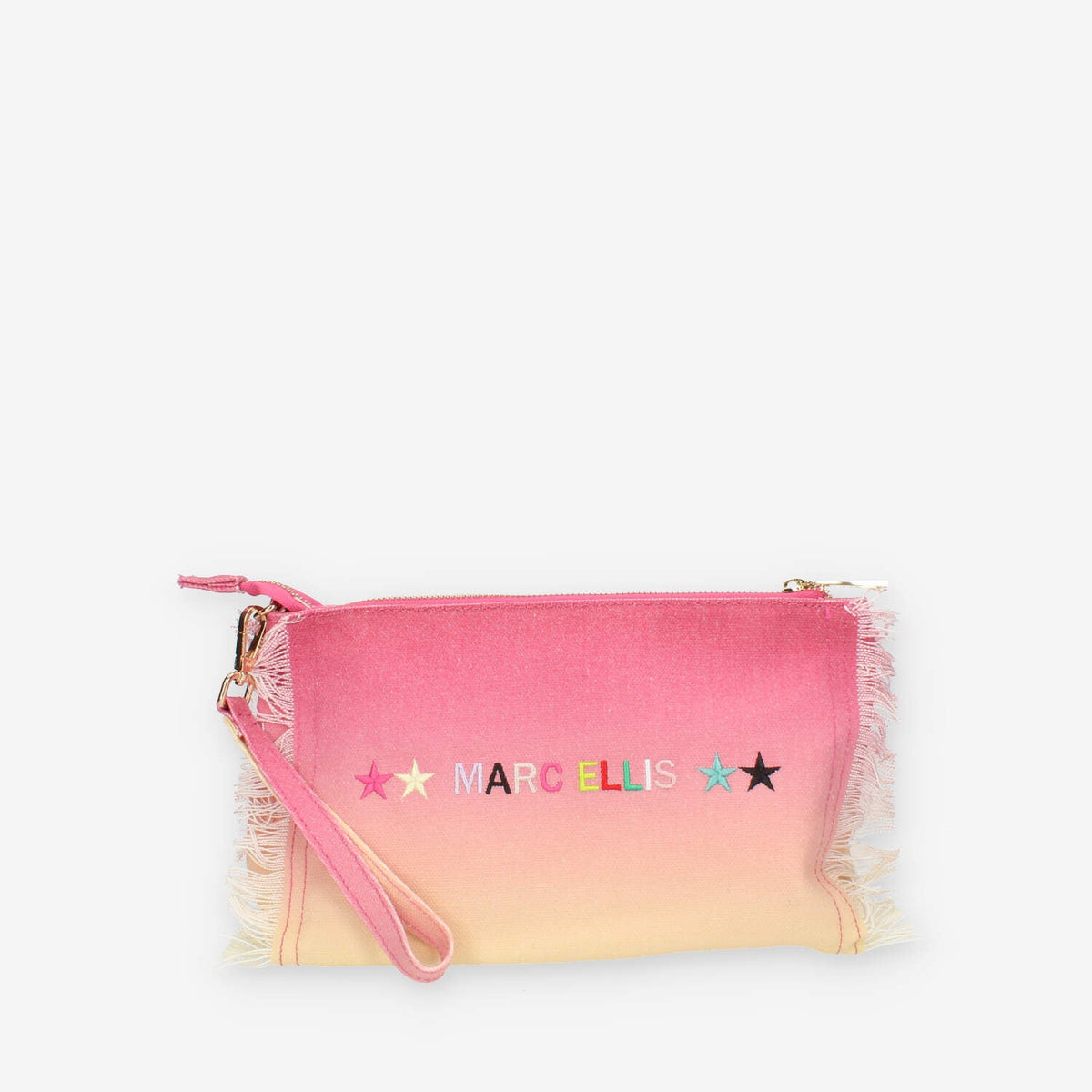 Marc Ellis Guapa Pochette in tessuto rosa e giallo