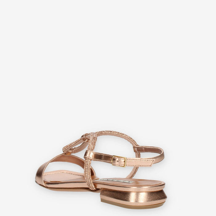 Albano sandali bassi rame con strass