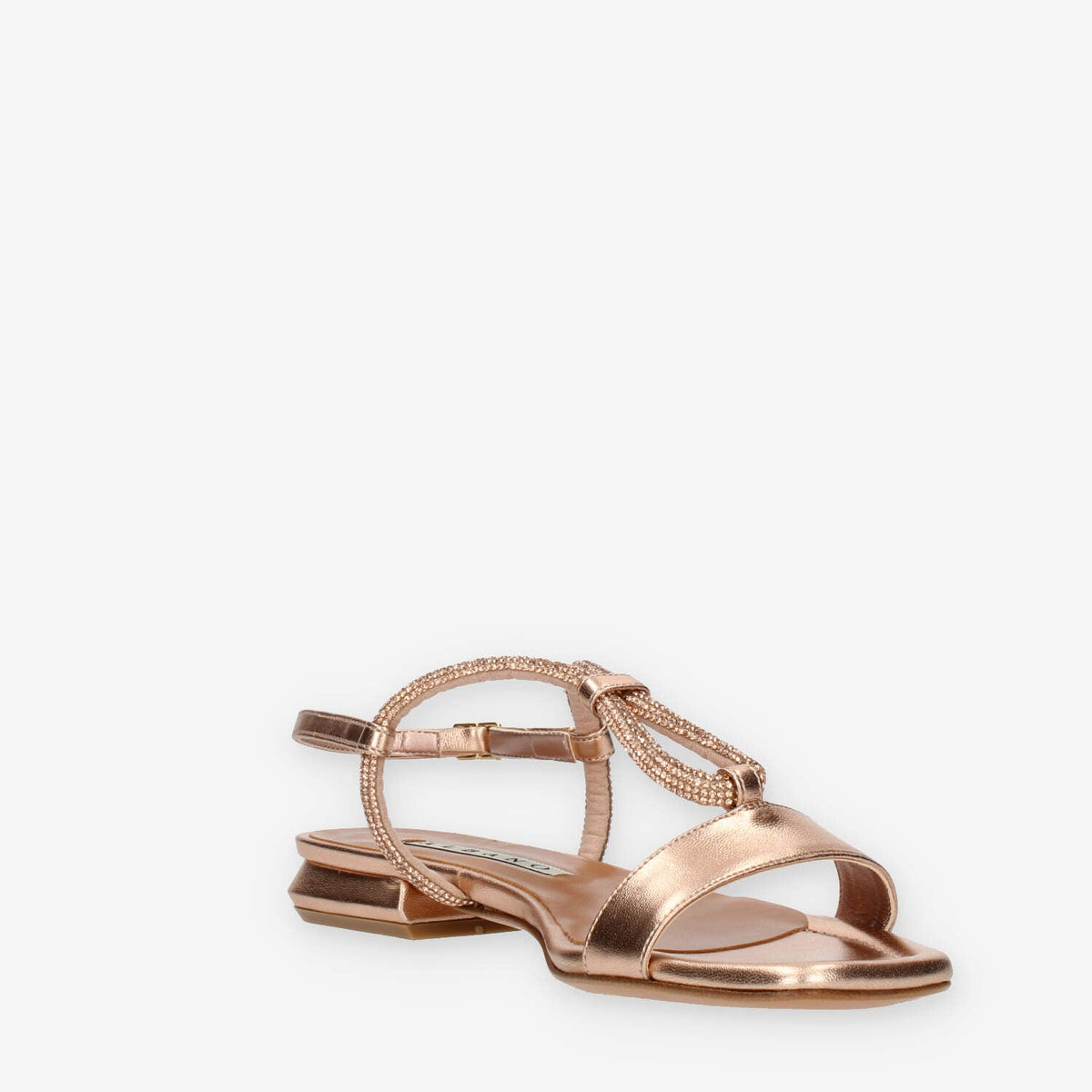 Albano sandali bassi rame con strass