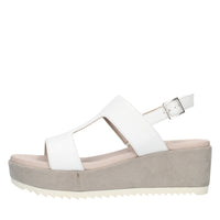 Comart Sandali da donna bianchi con zeppa