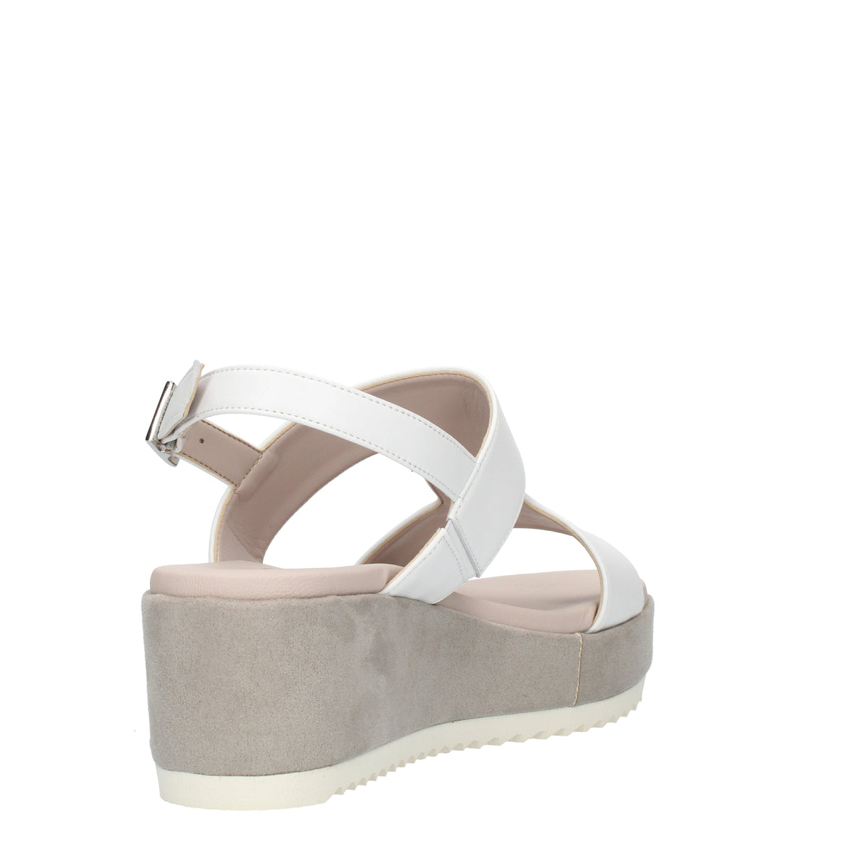 Comart Sandali da donna bianchi con zeppa