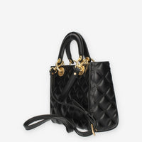 Marc Ellis Flat Missy M Borsa a tracolla gommata nera e oro con charms