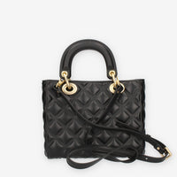 Marc Ellis Flat Missy M Borsa a tracolla gommata nera e oro con charms