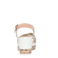 Sandali con zeppa stampa rettile