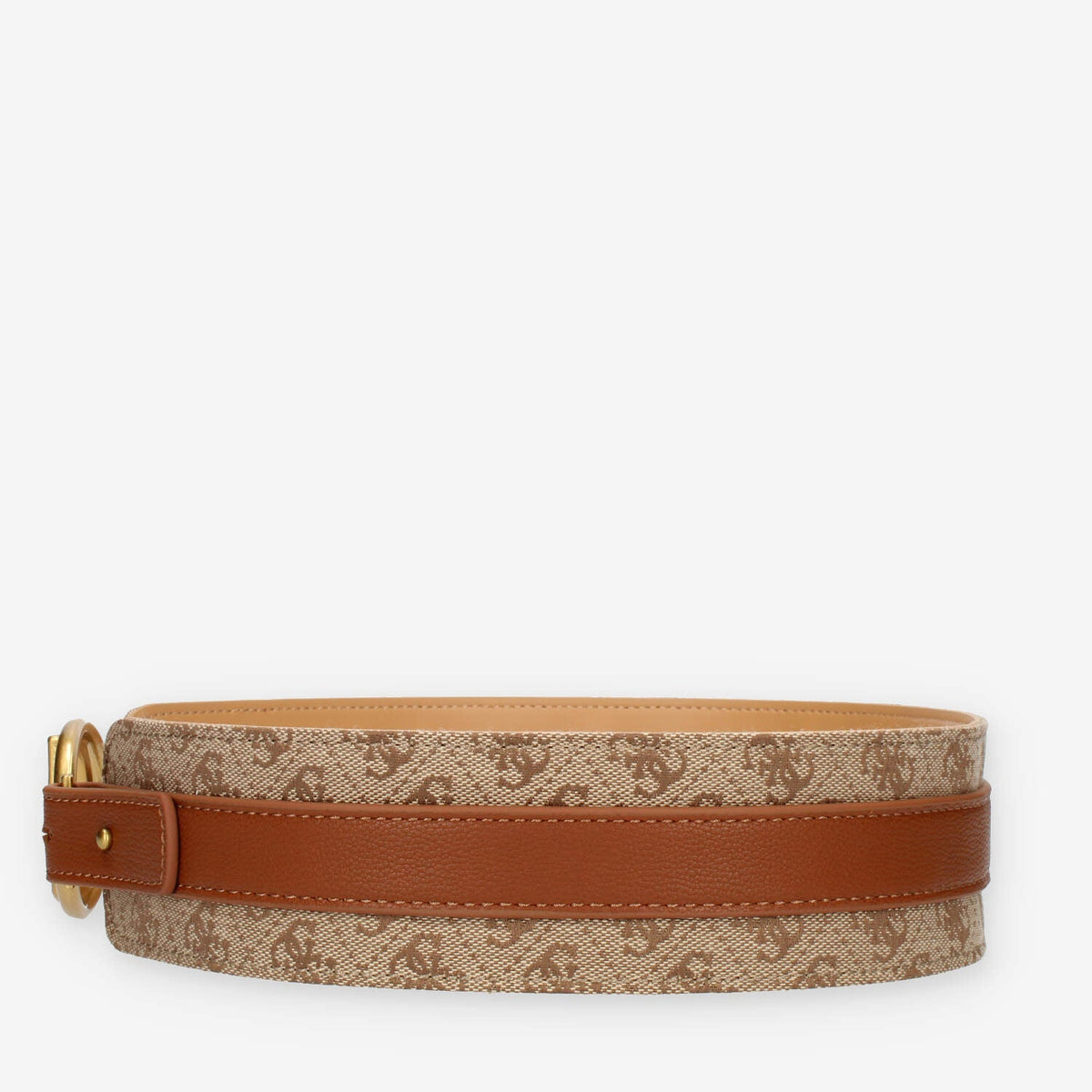 Guess Cinturone da donna cuoio e beige logato