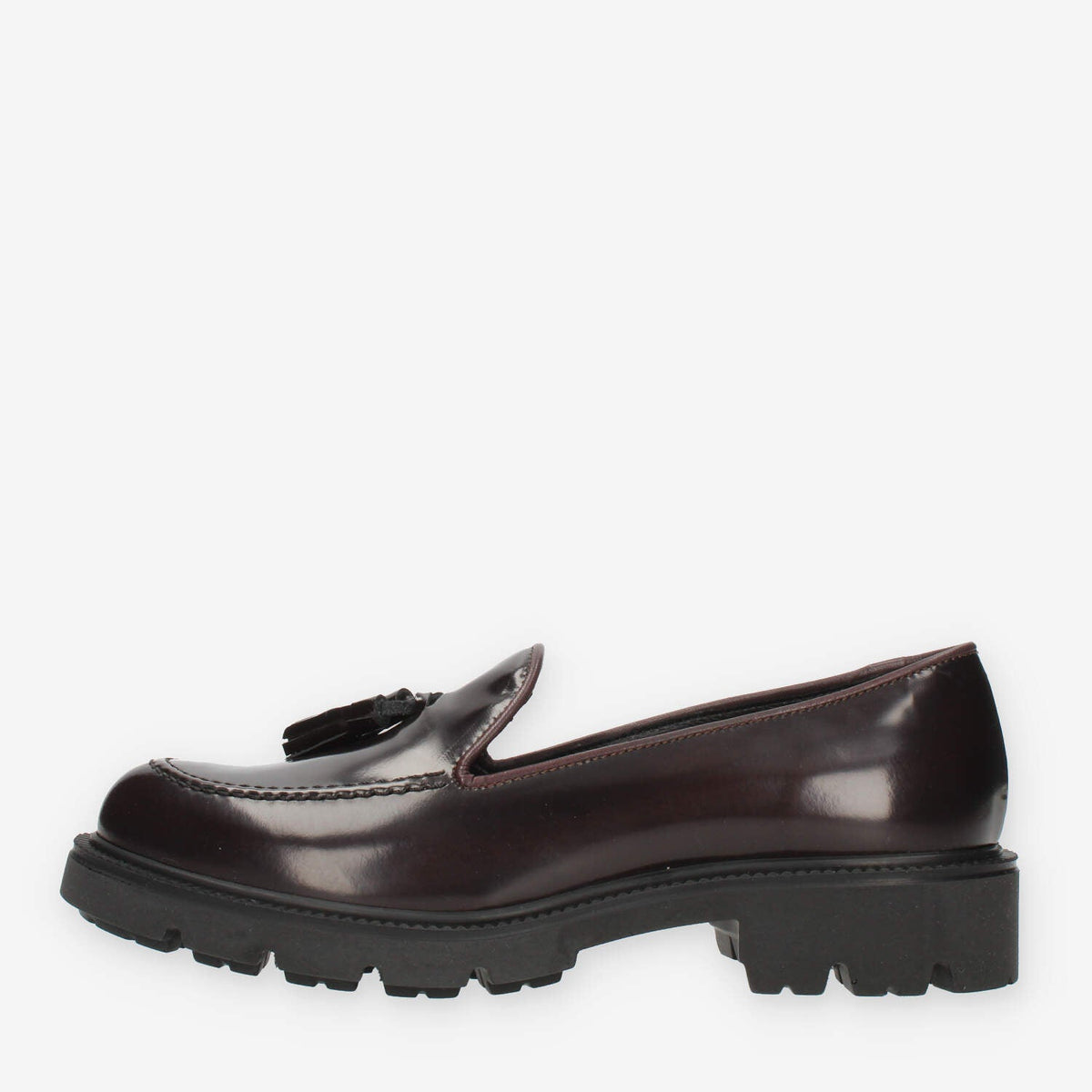 Vsl Mocassini bordeaux da donna con nappine