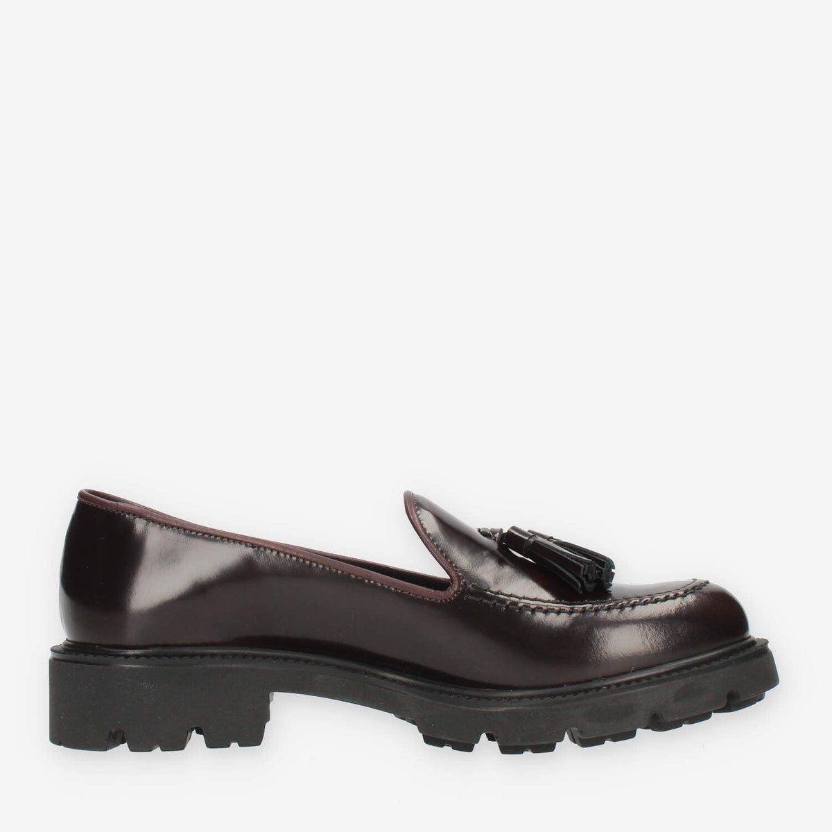 Vsl Mocassini bordeaux da donna con nappine