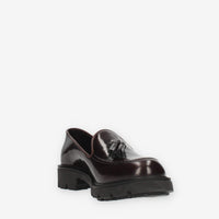 Vsl Mocassini bordeaux da donna con nappine