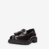 Vsl Mocassini bordeaux da donna con nappine