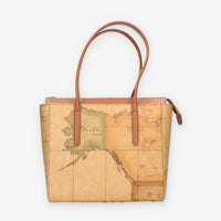 Alviero Martini Prima Classe Borsa shopping Geo Classic e cuoio