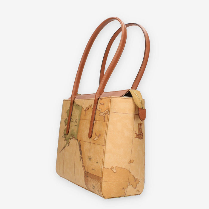 Alviero Martini Prima Classe Borsa shopping Geo Classic e cuoio