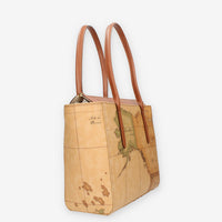 Alviero Martini Prima Classe Borsa shopping Geo Classic e cuoio