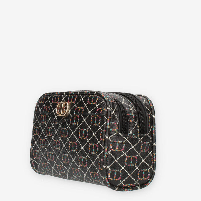 Twinset Milano Beauty nero logato a 2 scomparti