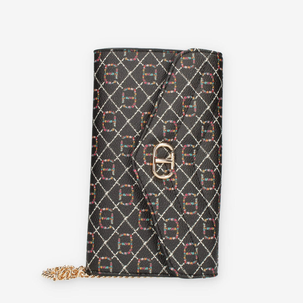 Twinset Milano Pochette porta cellulare nera logata con tacollina