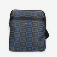 Guess Tracolla da uomo logata blu e nera