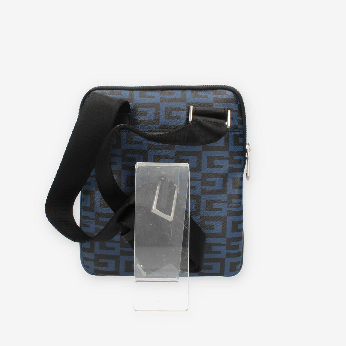 Guess Tracolla da uomo logata blu e nera