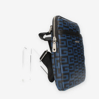 Guess Tracolla da uomo logata blu e nera