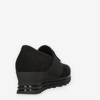 Comart Slip on da donna nere in camoscio con strass
