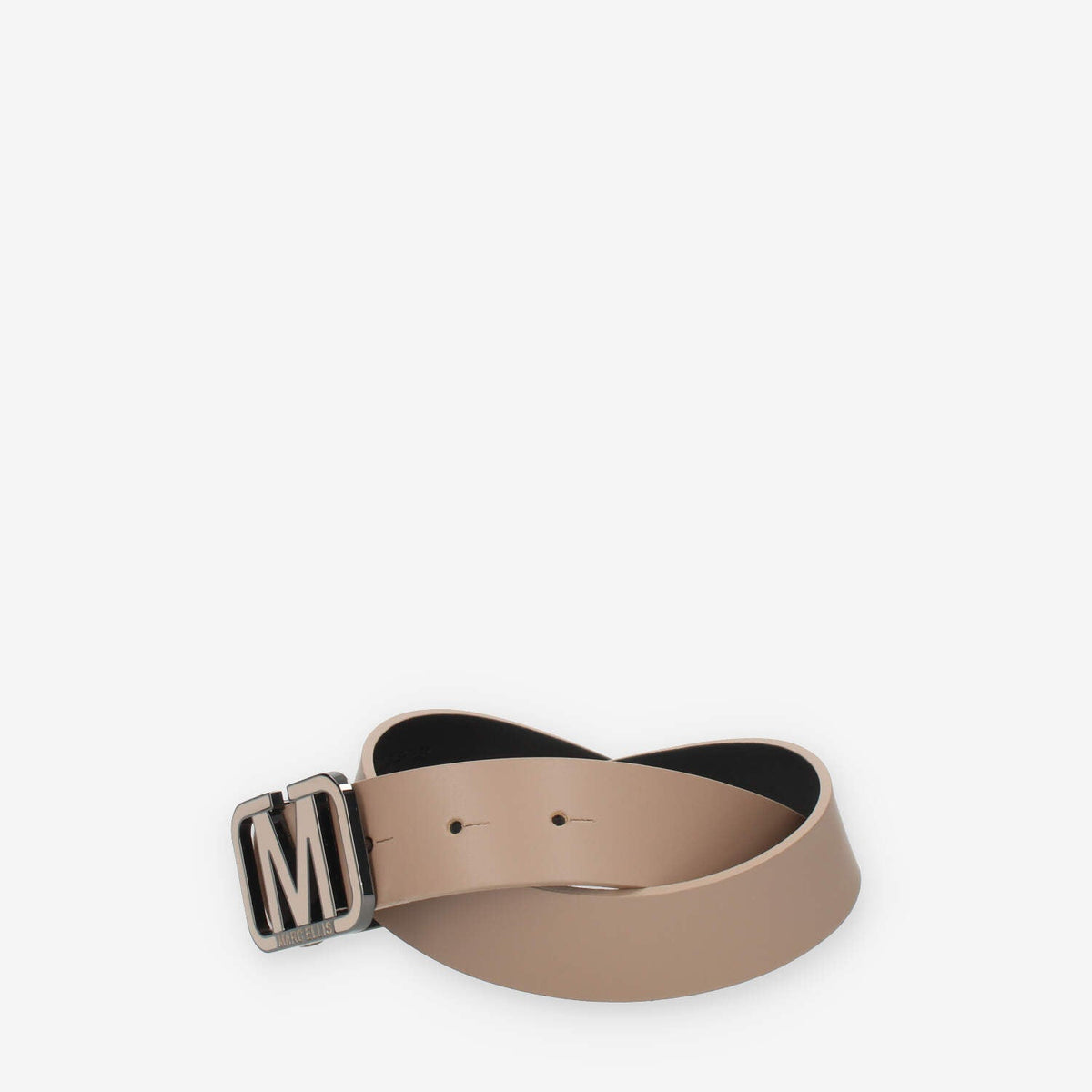 Marc Ellis Cintura da donna in vera pelle beige con fibbia in tinta