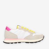 Sun68 Ally Solid Nylon Sneakers beige gialle e fuxia da donna
