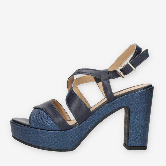 Clia Walk Sandali blu con tacco
