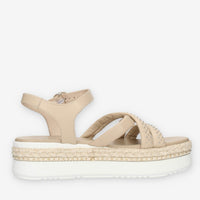 Nero Giardini Sandali beige da donna con borchiette