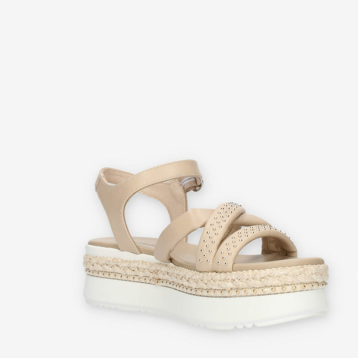 Nero Giardini Sandali beige da donna con borchiette