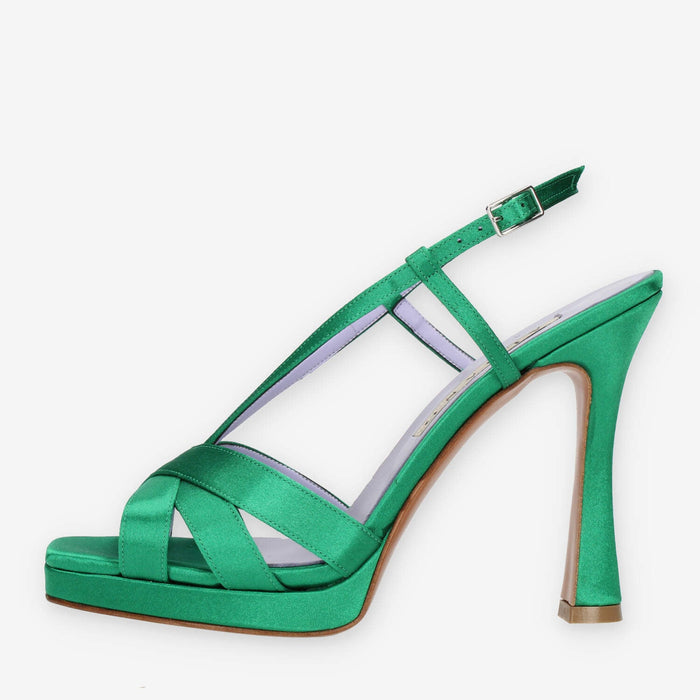 Albano Sandali in raso verde smeraldo