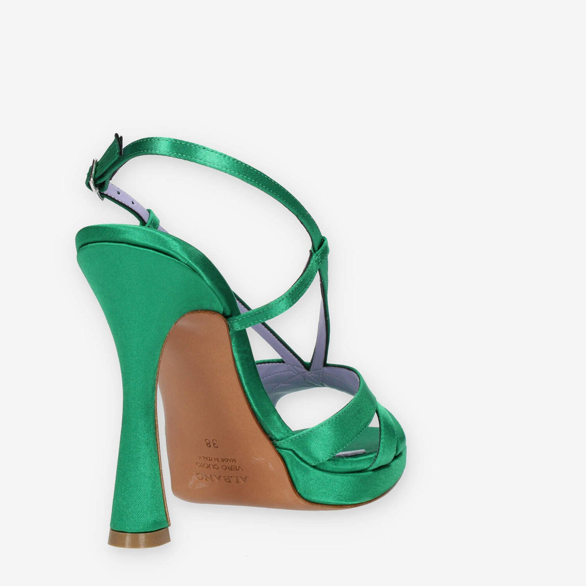 Albano Sandali in raso verde smeraldo