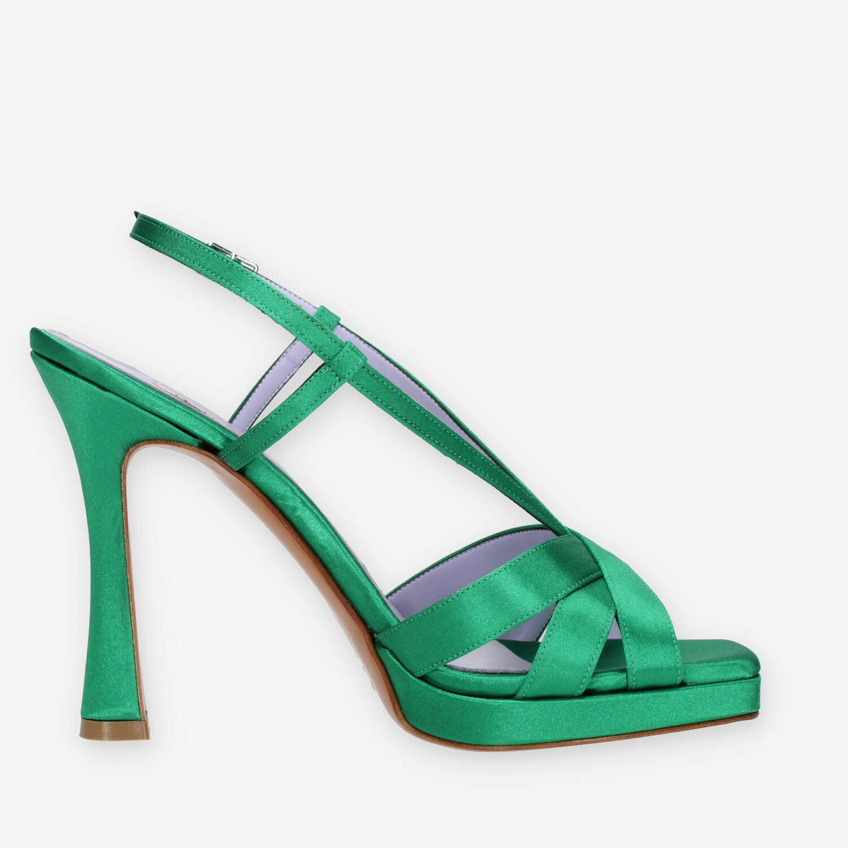 Albano Sandali in raso verde smeraldo