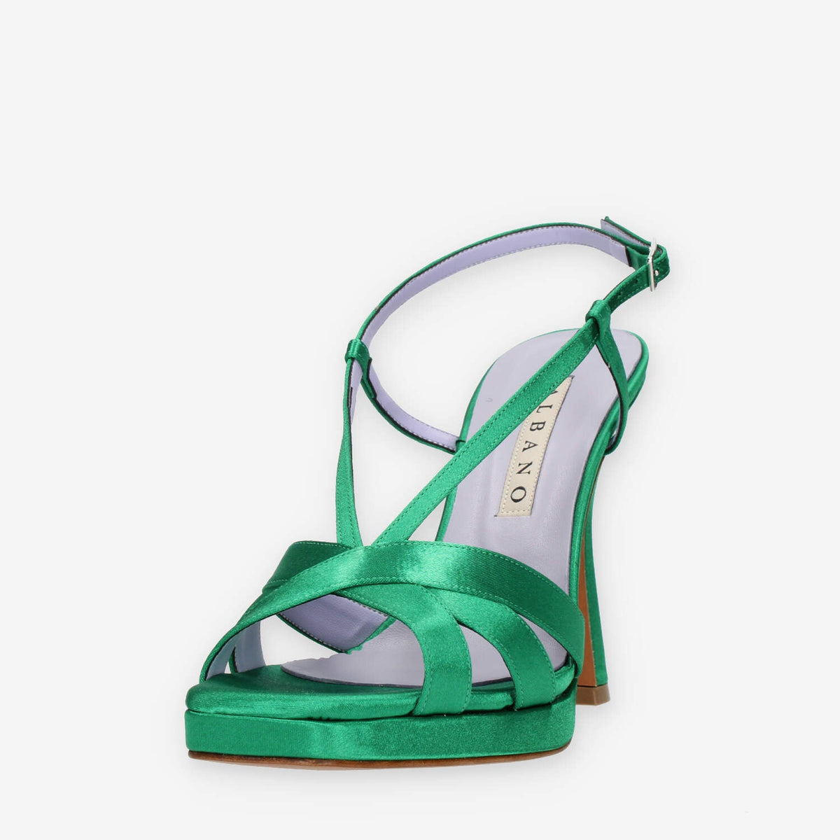 Albano Sandali in raso verde smeraldo