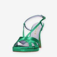 Albano Sandali in raso verde smeraldo