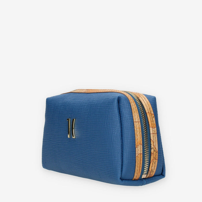 Alviero Martini Prima Classe Beauty case medio blu e Geo Classic